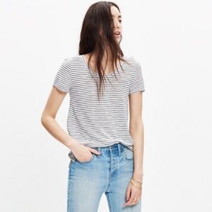 Madewell Striped Alto Scoop Neck Tee